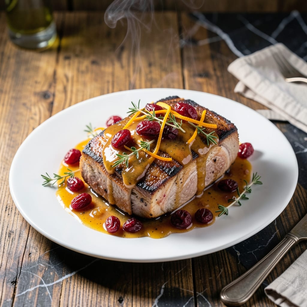 Orange Cranberry Dijon Pork Loin Roast Recipe: Sweet-Tart Glazed Holiday Roast