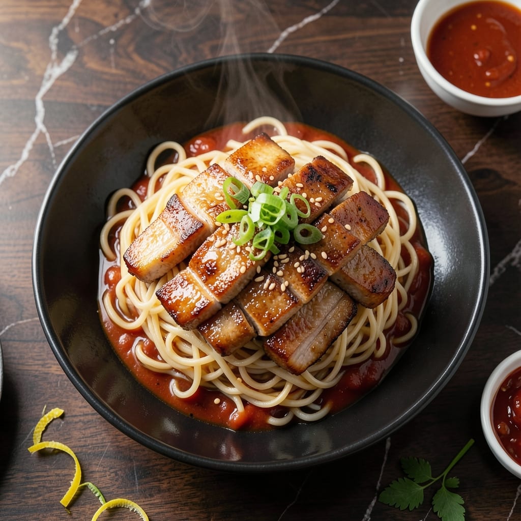 Sweet And Sour Pork Noodles Recipe: Tangy Pork With Chewy Noodles