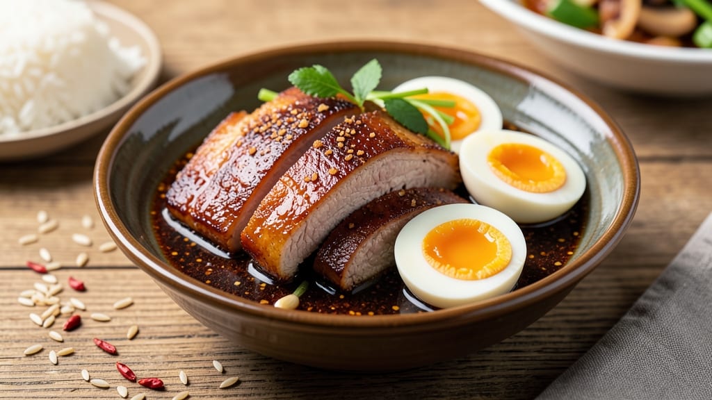Braised Pork Belly and Egg Chinese Recipe: Silky Eggs Poached in Savory Five-Spice Broth