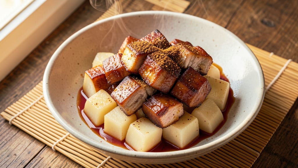 Chinese Pork Belly And Taro Recipe: Sticky-Sweet Five-Spice Glaze Meets Earthy Root