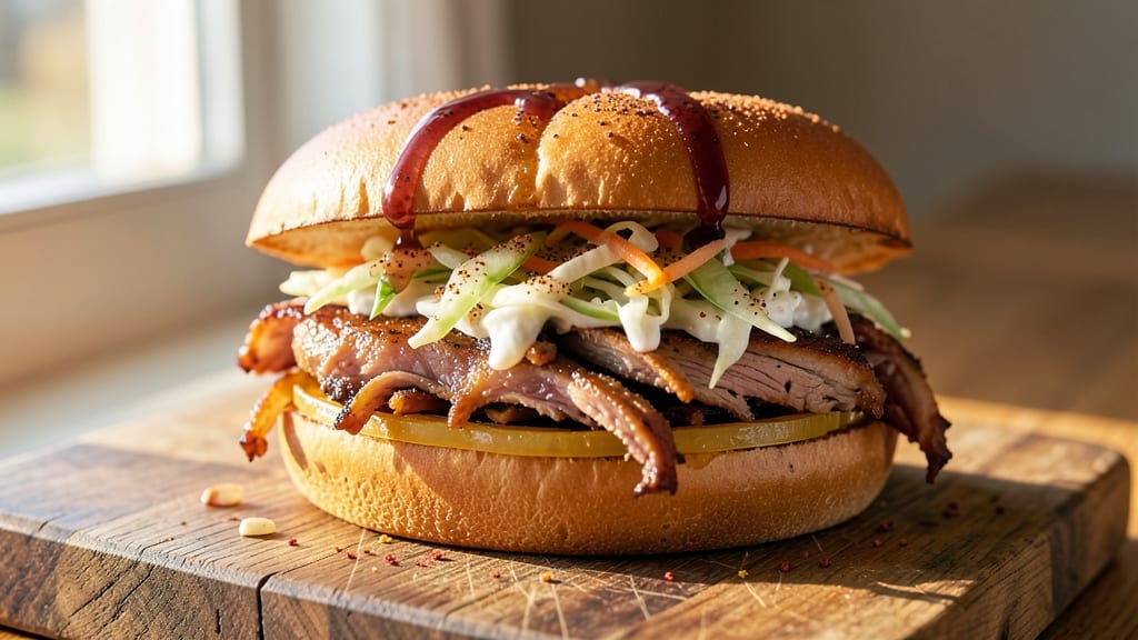 Carolina-Style Pulled Pork Sandwich Recipe: Smoky Vinegar-Braised Tenderness