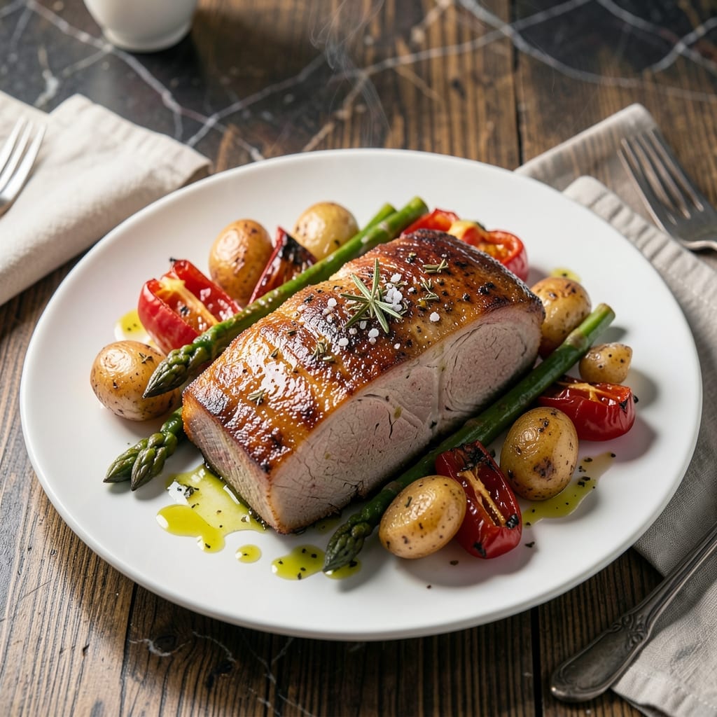 Boneless Pork Loin Roast Recipe With Vegetables: Herb-Infused Oven-Baked Feast