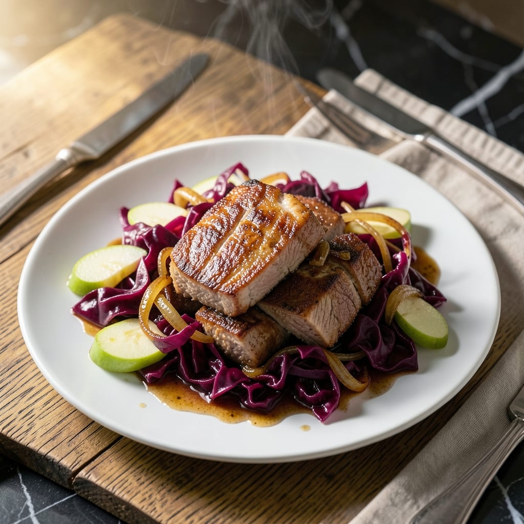 Pork With Red Cabbage and Apple Recipe: German-Inspired Sweet and Tangy Harmony