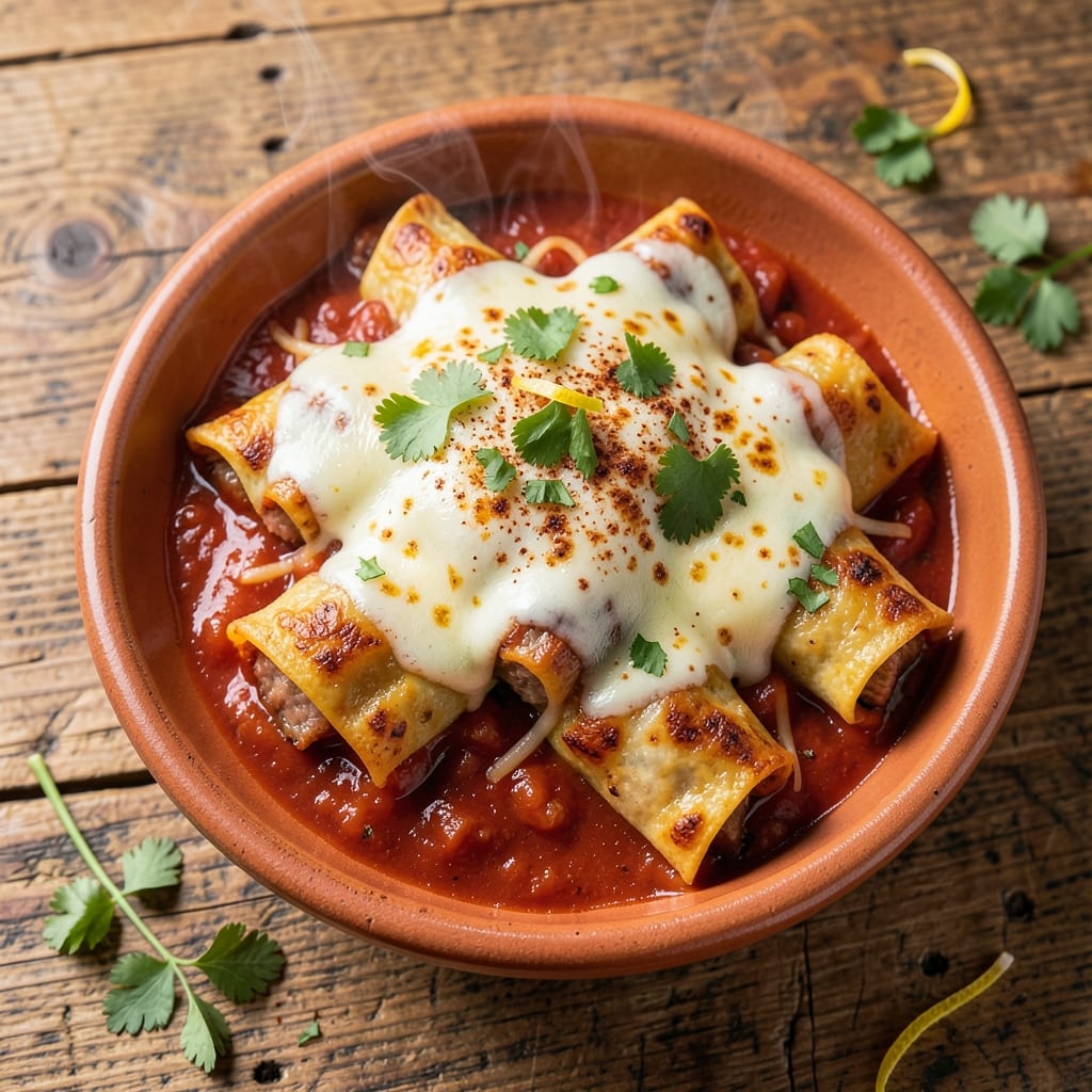 Sweet Pork Enchilada Recipe: Cheesy Layers With Tangy Red Sauce