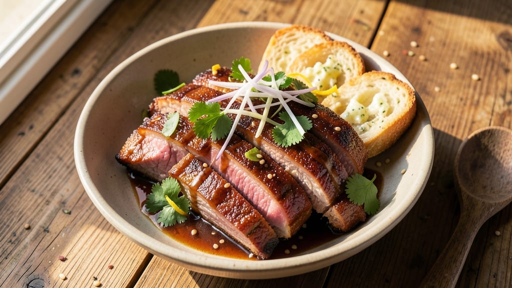 Chinese Roast Pork on Garlic Bread Recipe: Crispy Pork Bites With Buttery Bread Crunch