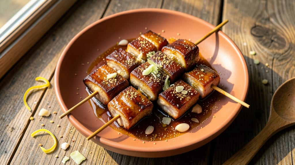 Chinese Pork on a Stick Recipe: Skewered Five-Spice Crisp With Charred Edges