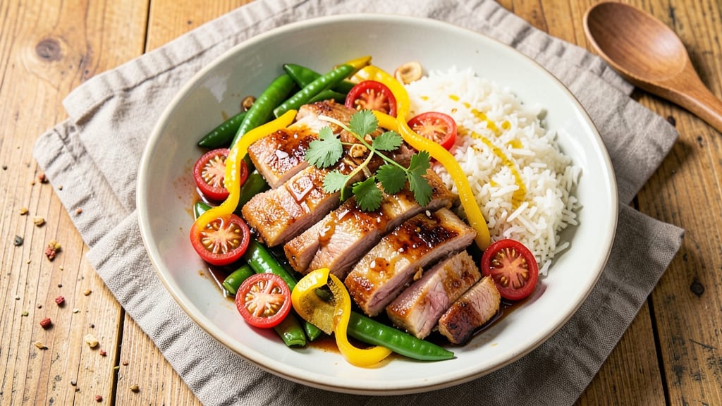 Chinese Pork Stir Fry Recipe With Rice: Wok-Fired Crispy Bites Over Steamed Grains