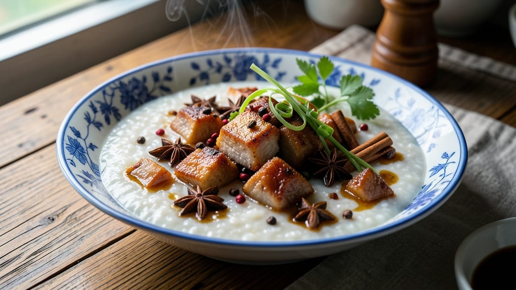 Cantonese Pork Congee Recipe: Fragrant Five-Spice Broth with Silky Rice