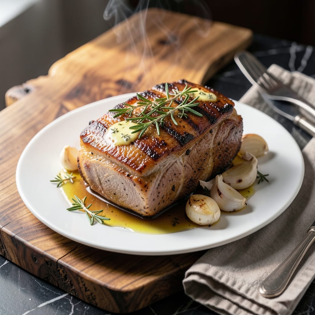 Pork Loin Centre Rib Roast Boneless Recipe: Garlic Butter Basted Elegance