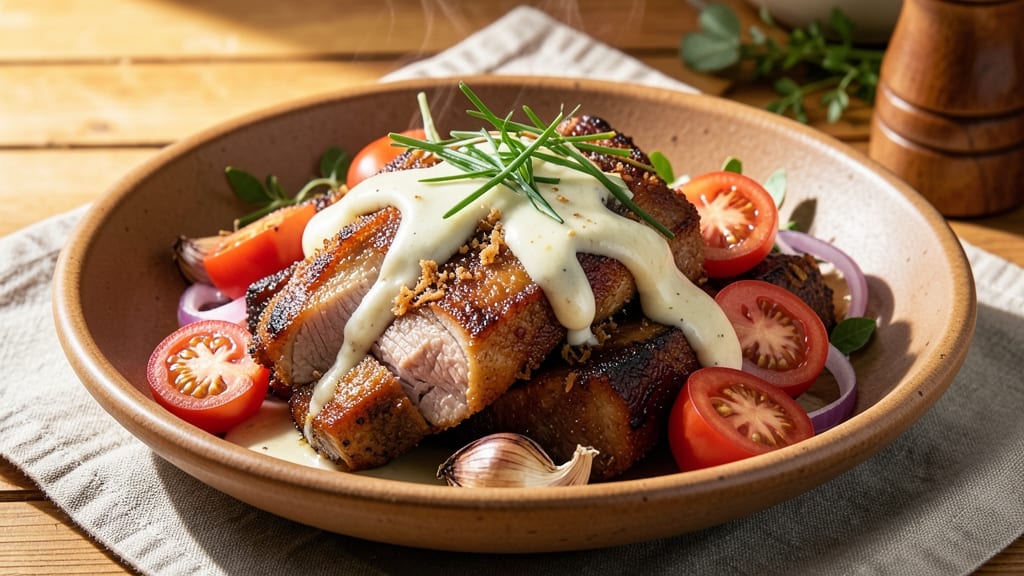 Crispy Pork Binagoongan With Gata Recipe: Caramelized Glaze and Silky Coconut Pairing