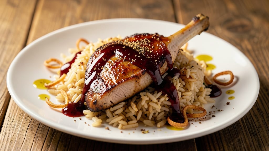 Broken Rice Pork Chop Recipe: Five-Spice Glaze and Crunchy Celery Garnish