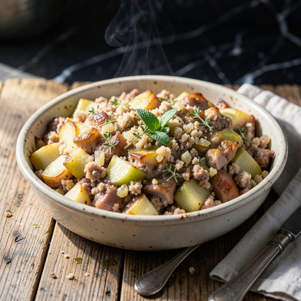 Pork and Apple Stuffing Recipe UK: British Roast Dinner Essential
