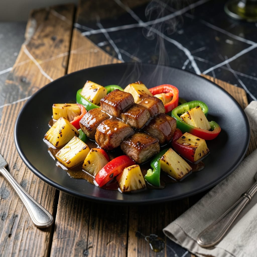 Sweet and Pungent Pork Recipe: Pineapple-Infused Glaze With Bell Peppers