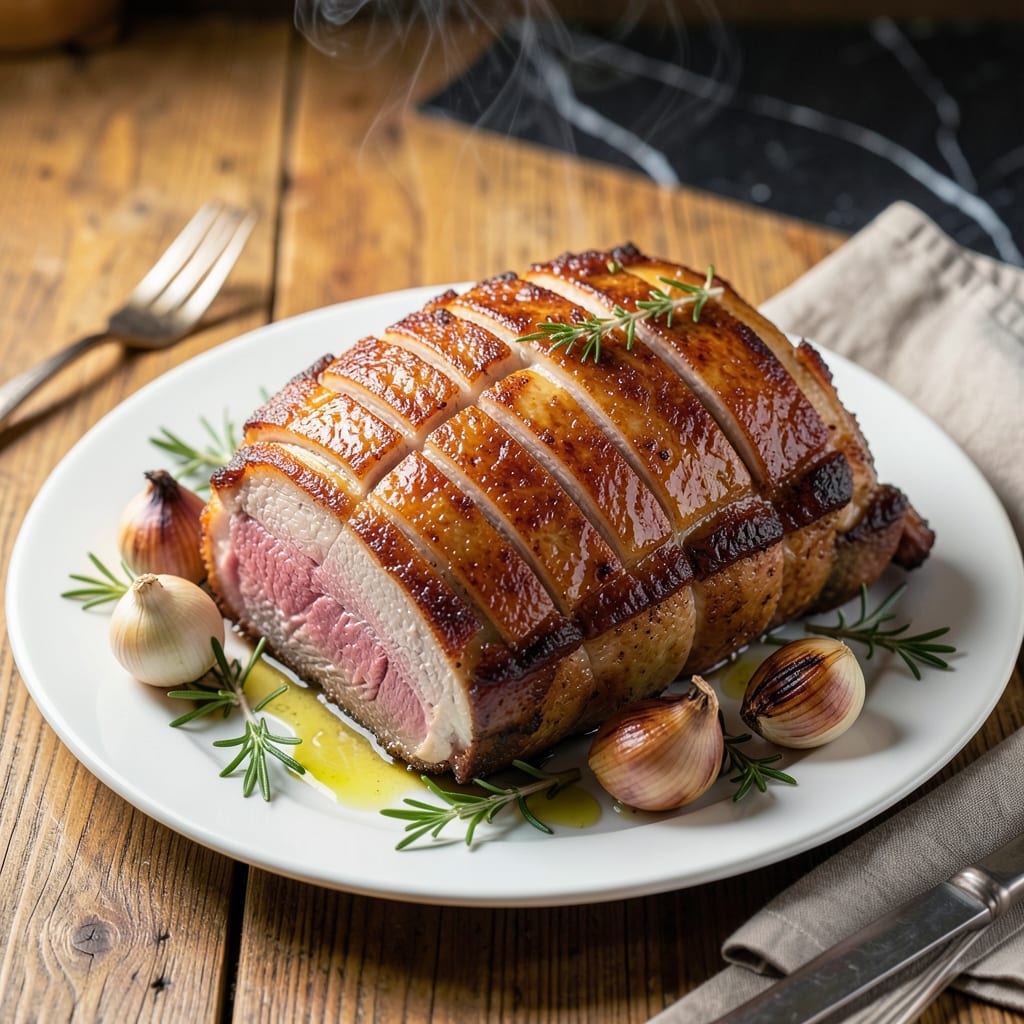 Pork Rib Roast With Crackling Recipe: Shatteringly Crisp Skin Over Juicy Meat