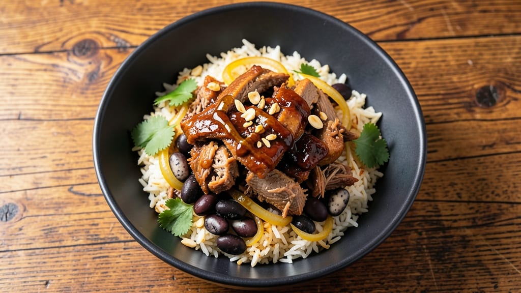 Chipotle Pork Bowl Recipe: Smoky Chipotle-Caramelized Pork Over Crunchy Rice